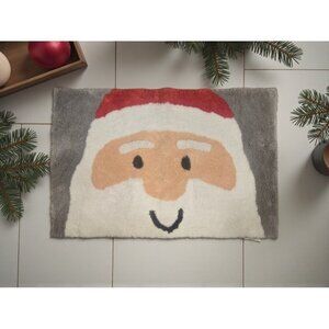 New Holiday Christmas Santa Claus Face Soft Bathroom Bath Mat Rubber Back